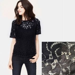 LOFT Navy Lace Tee